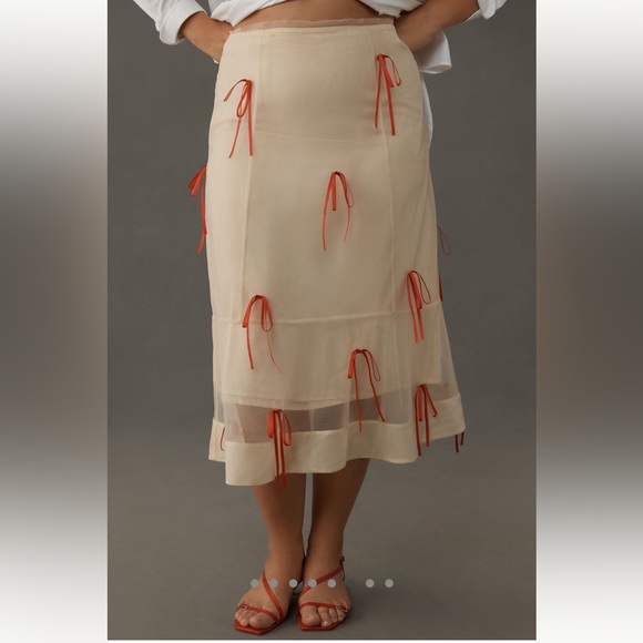 Maeve Ribbon Pencil Midi Skirt - Picture 6 of 13